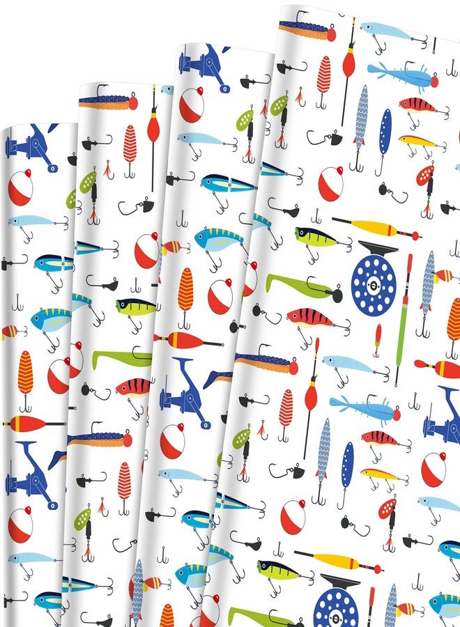 Bolsome 12 Sheets 20 x 28 Inches Fishing Wrapping Paper Colorful Fishing Tackles and Lures Gift Wrap Paper for Baby Shower Fishing Birthday Party - Image 1